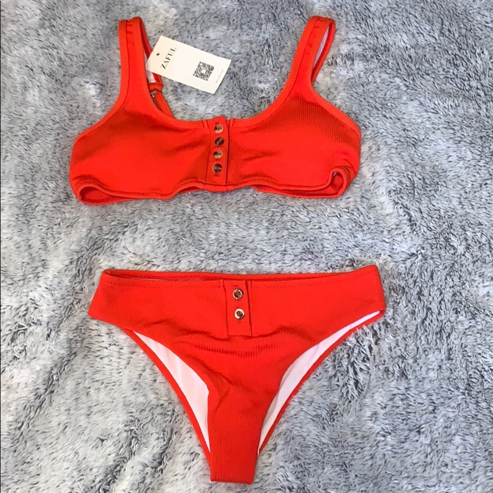 Orange-ish red bikini size small/1 zaful